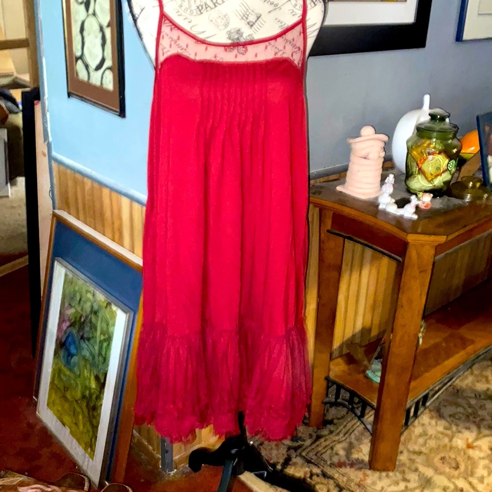 Ryu adjustable strap burgundy dress